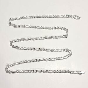 925 Sterling Silver Plated Necklace Figaro Chain Mens Womens Birthdays Gift NEW